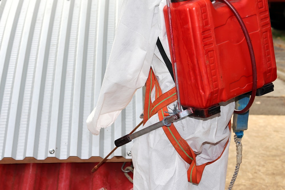 Worker Conducting Asbestos Remediation